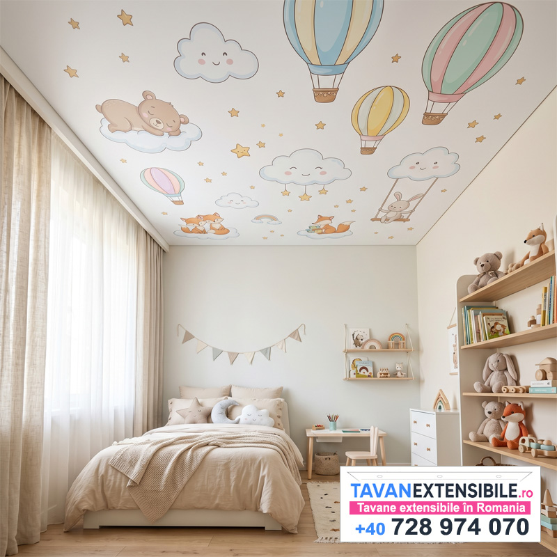 Tavan extensibil cu fotoprint în camera copilului — Mioveni