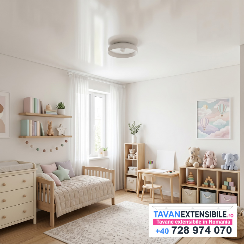 Tavan extensibil satinat în camera copilului — București